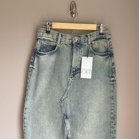 NWT Zara Denim MIDI Skirt S - Picture 3 of 7